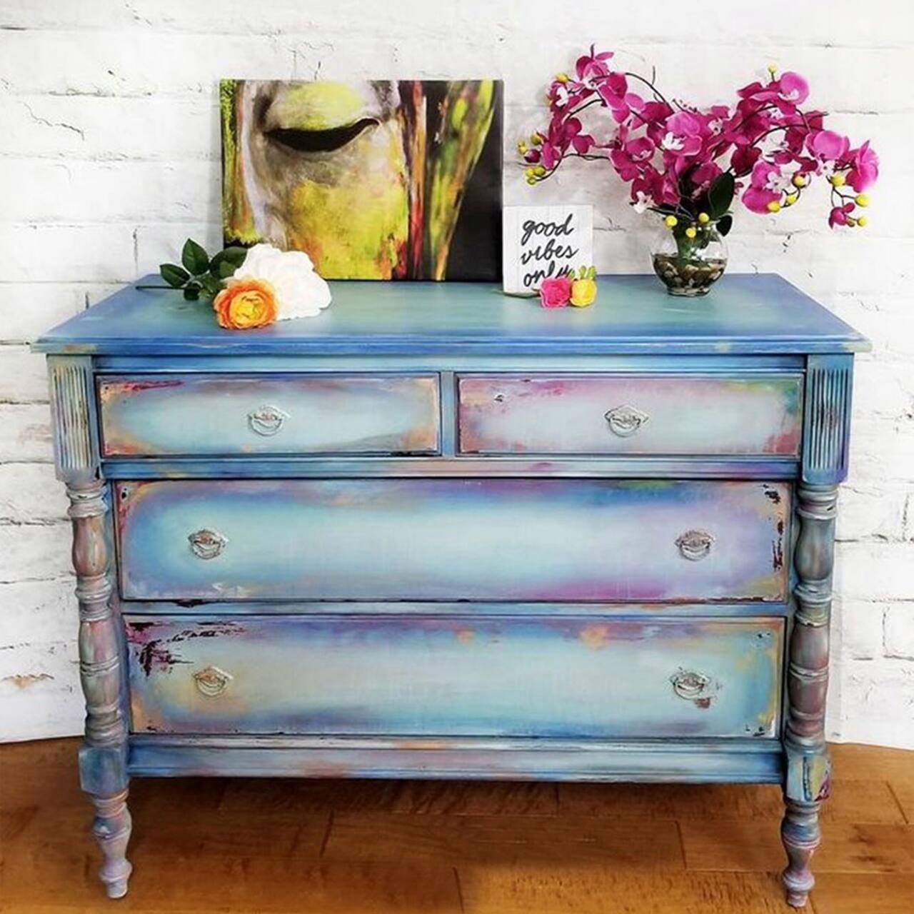 Upcycled Teal Dresser